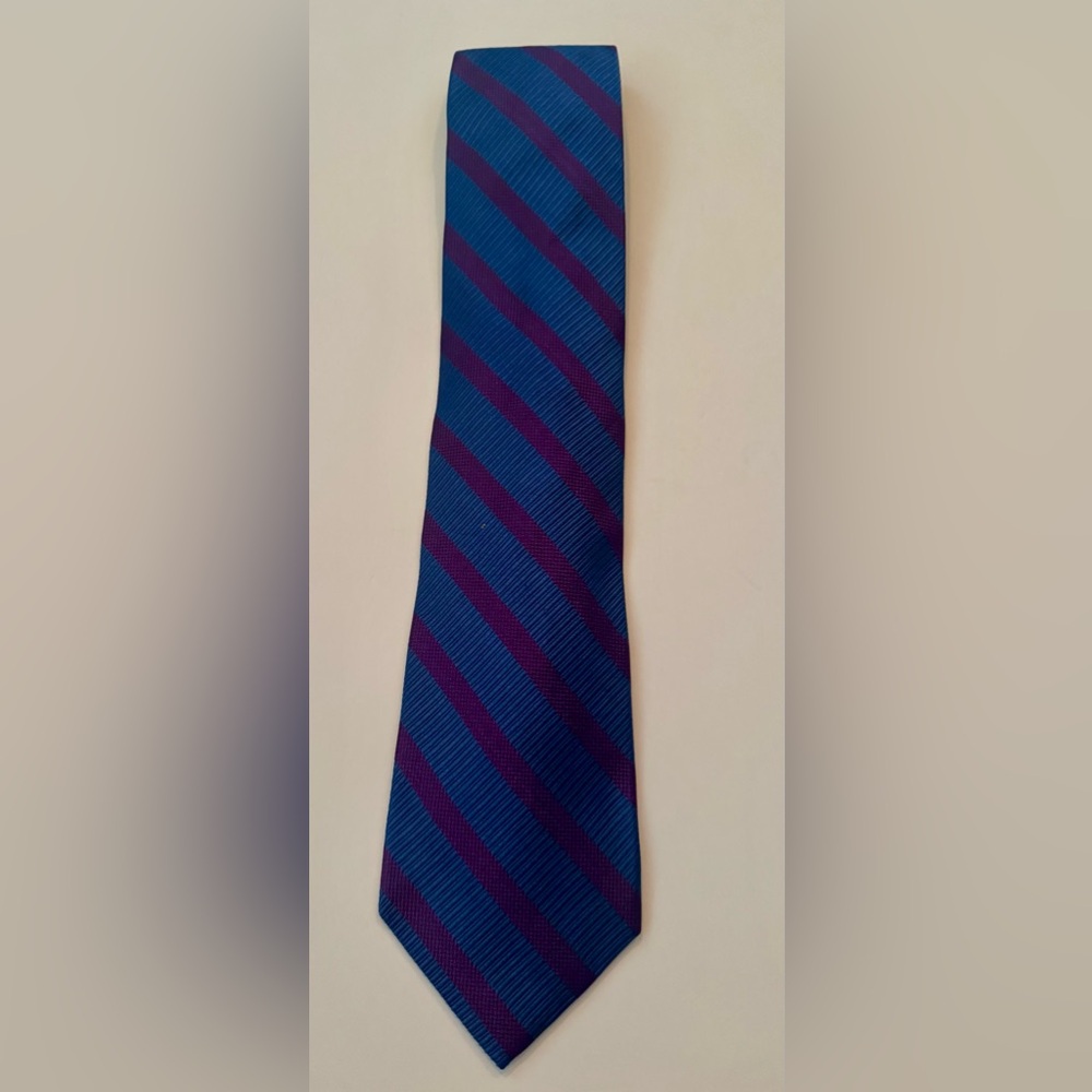 Hickey Freeman Blue and Purple Striped Tie